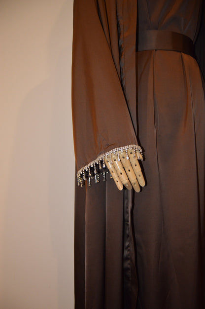 Silky Abaya with Beaded Design