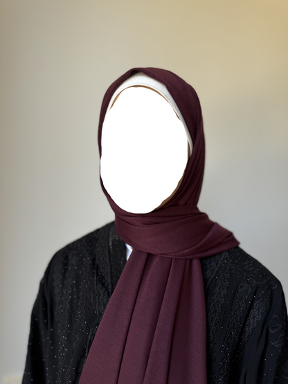 Burgundy Jersey HijabBurgundy Jersey HijabQween Modest