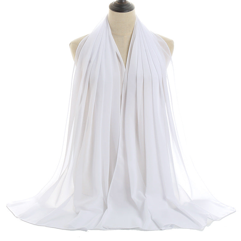 White Chiffon HijabWhite Chiffon HijabQween Modest